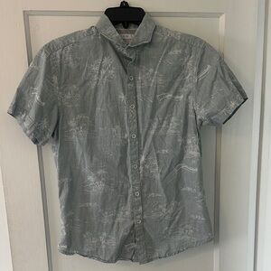 Denim & Flower Sage Green Short-Sleeve Button-Down Shirt